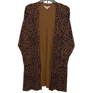 Leopard Print Open Front Cardigan